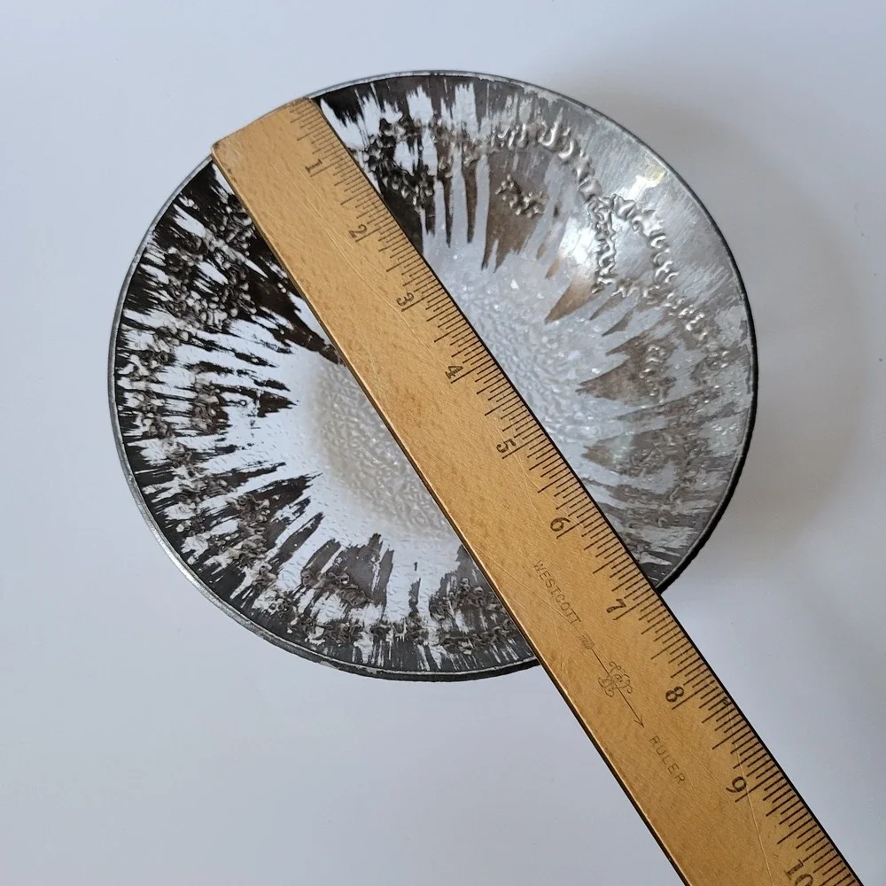 Dorothy Thorpe Vintage 60s MCM Silver Atomic Splash Round Bowl 7